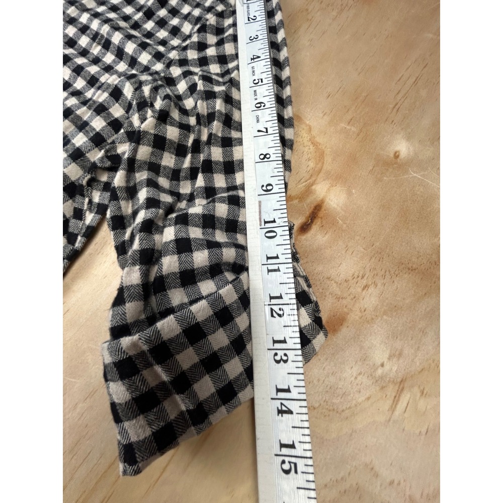 Hester & Orchard Black White Gingham Button Down Shirt Large Plaid Flannel - Picture 12 of 12